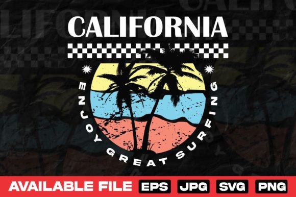 California Palm Beach - T Shirt Design