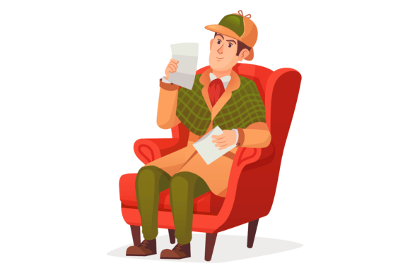 Private Detective Reading Letter. Cartoo Embroidery Review